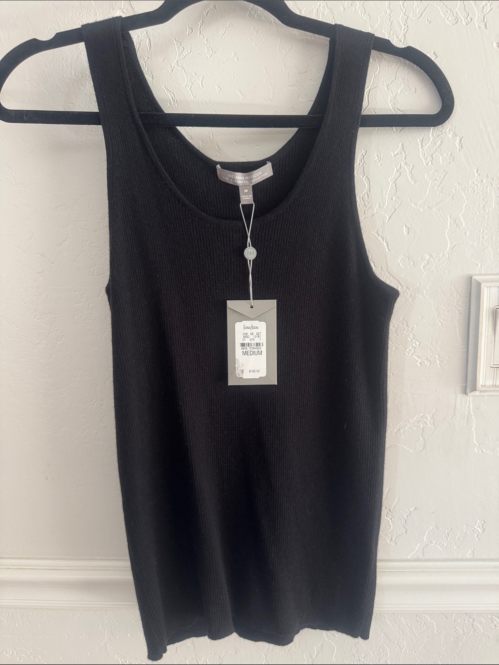 NWT Neiman Marcus Black Ribbed Tank Top